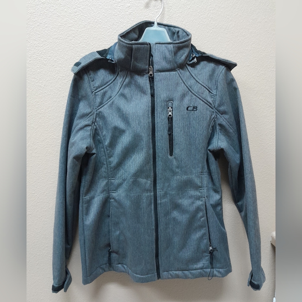 CB SPORTS Women's Fleece Lined Softshell Zip Front Jacket NWOT Size:M